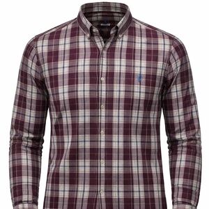 US Polo Assn Plaid Shirt Mens Size XXL Red Gray Western Button Down Cowboy